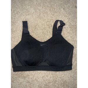 Nike Dri FIT  Black Sports Bra With Adjustable Straps Hook Closure High Impact